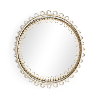 Vorticity Oval Rattan Mirror