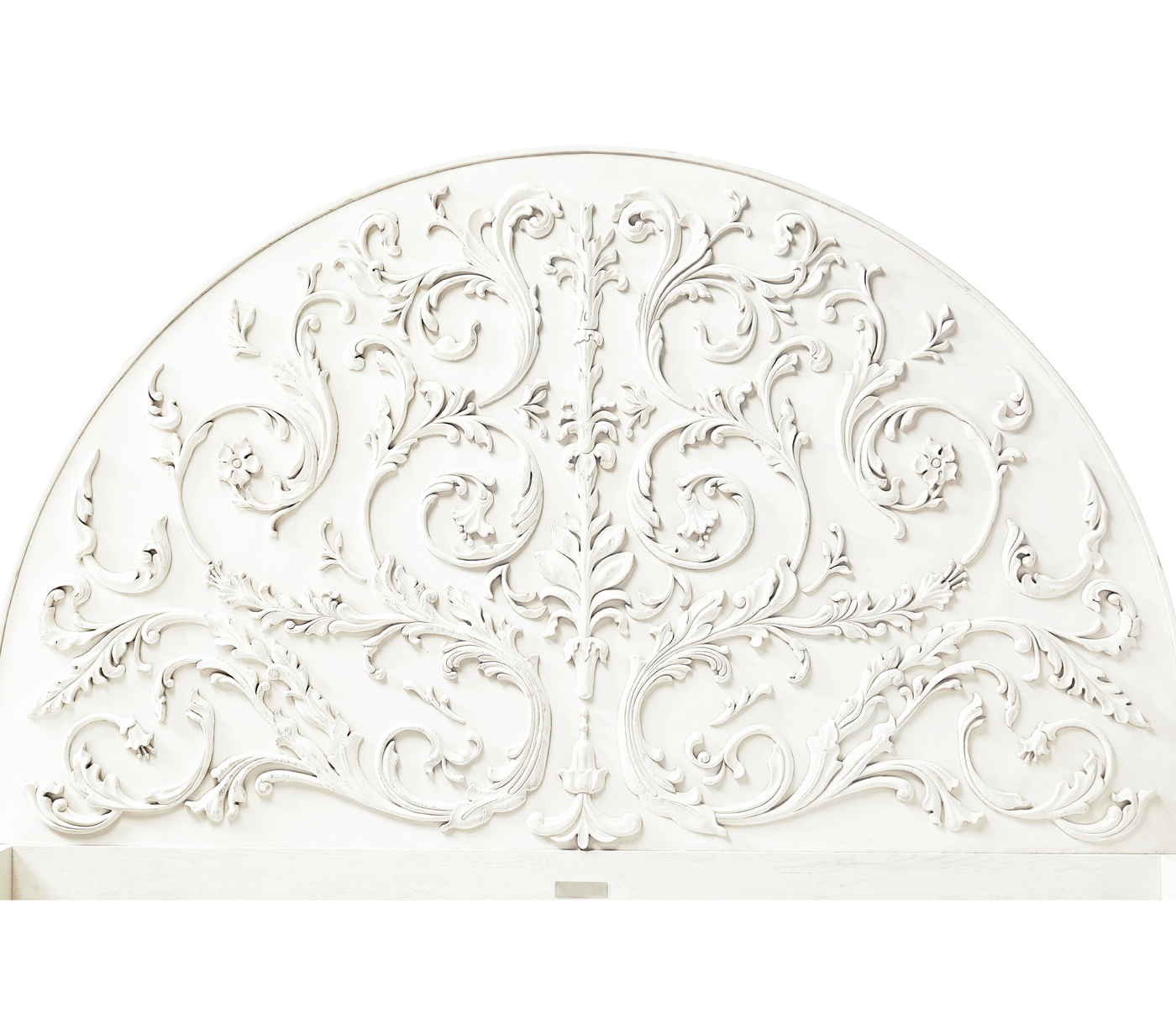 Moon Flower Half Round Carved Panel Bed