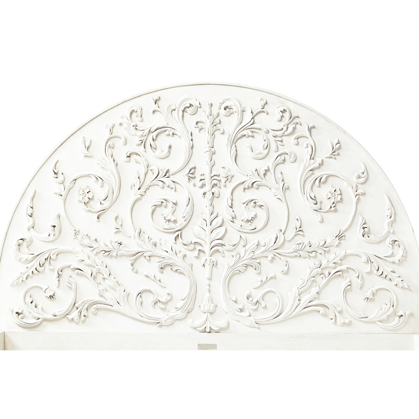 Moon Flower Half Round Carved Panel Bed
