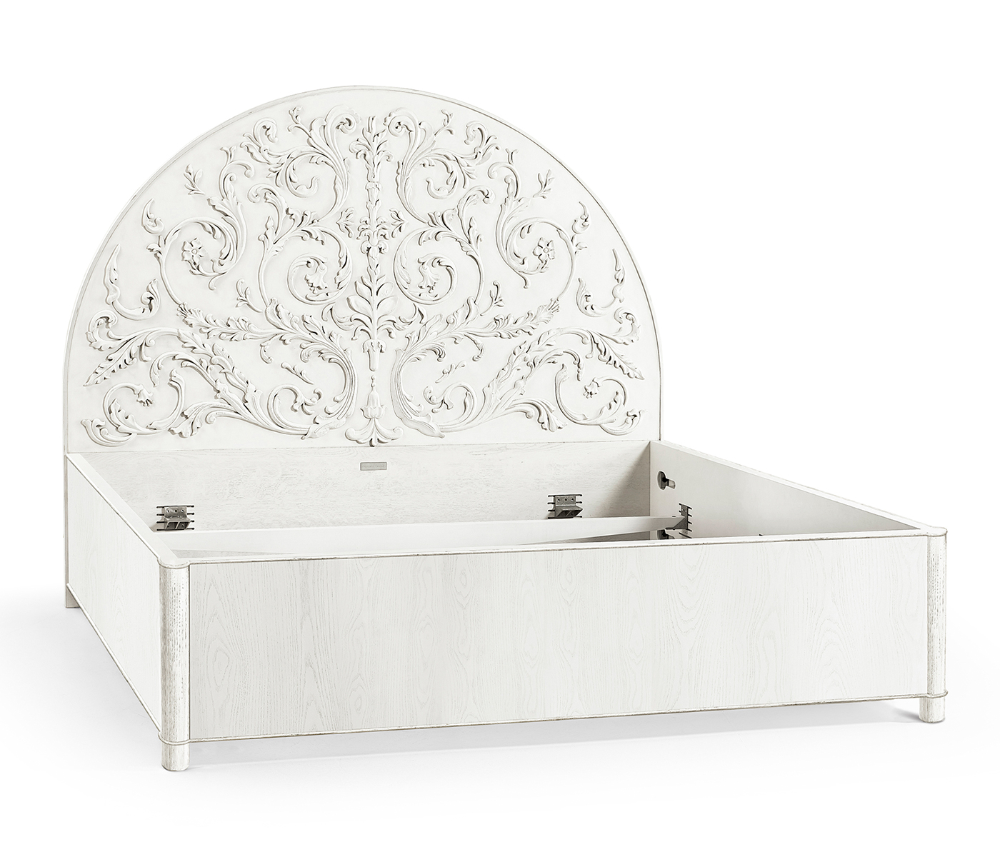 Moon Flower Half Round Carved Panel Bed