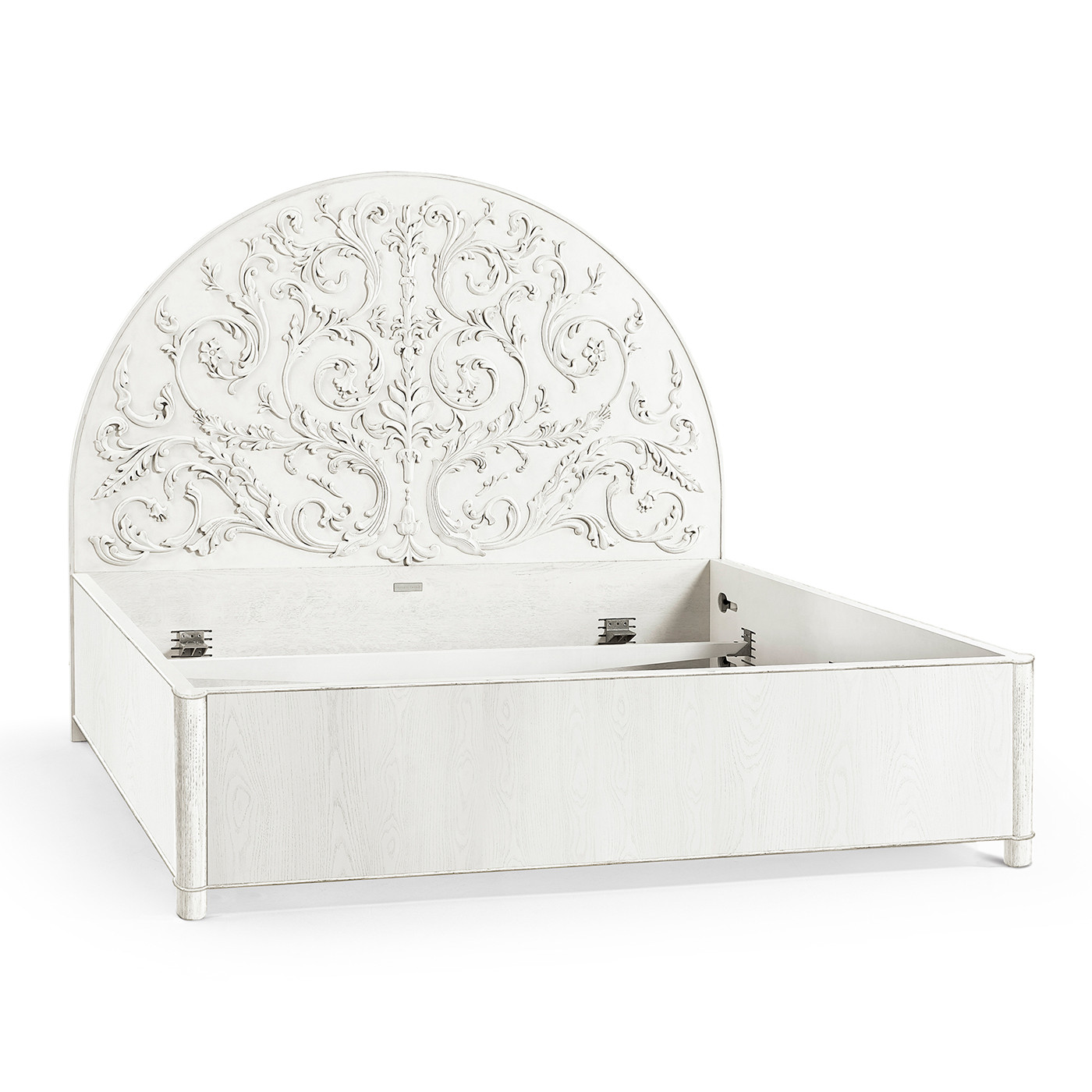 Moon Flower Half Round Carved Panel Bed