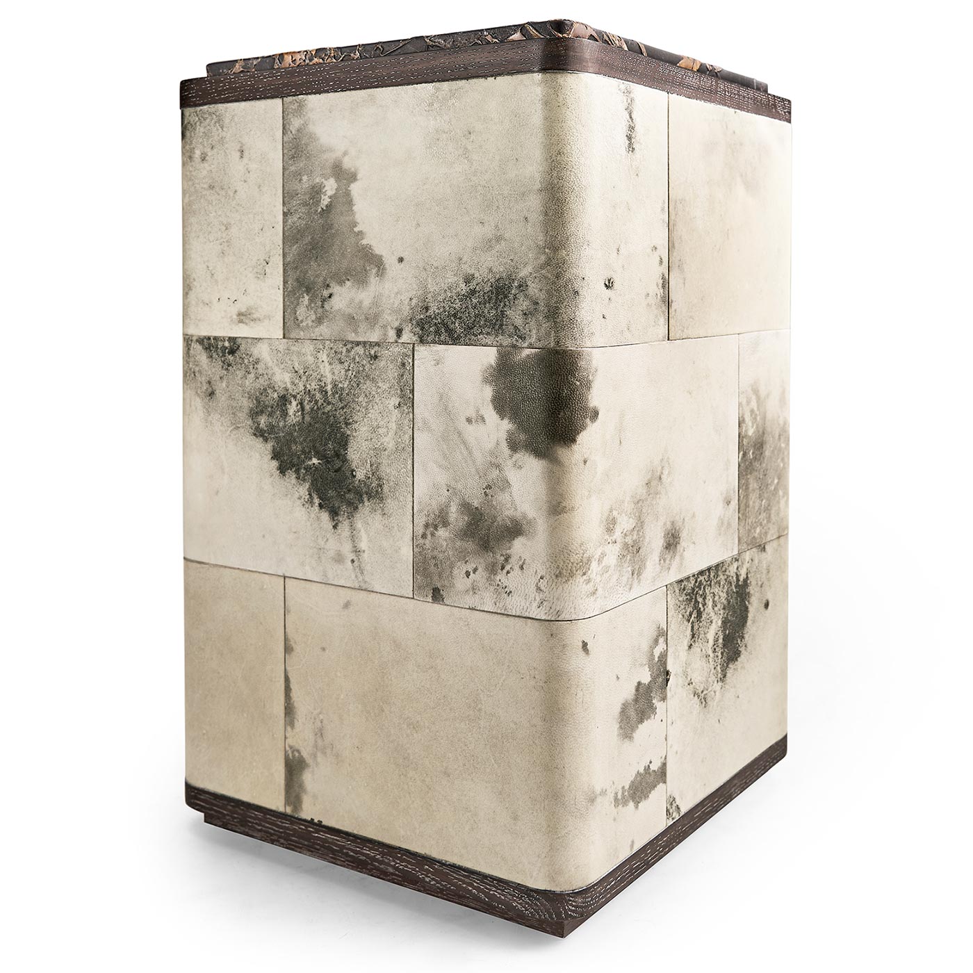 Truett Low Pedestal Table Black and White