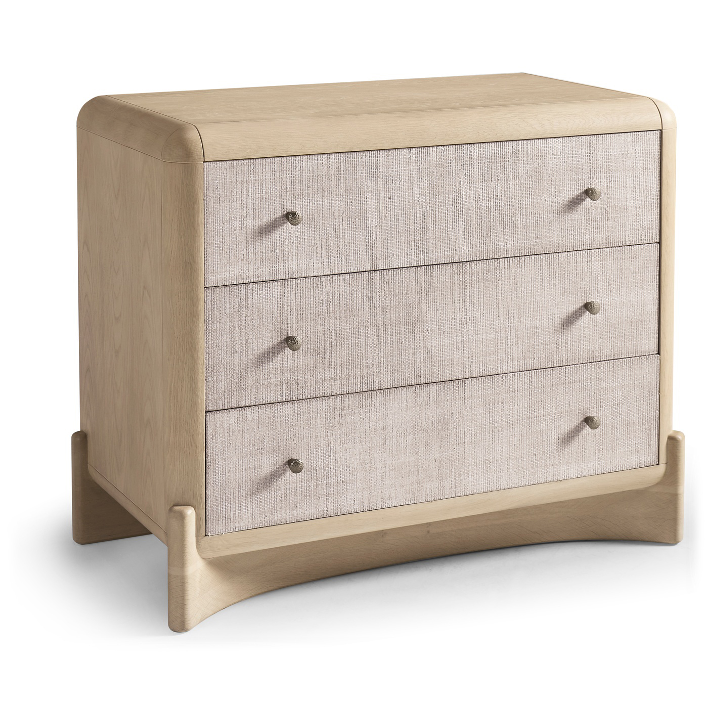 Keel Raffia Three Drawer Nightstand