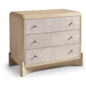 Keel Raffia Three Drawer Nightstand