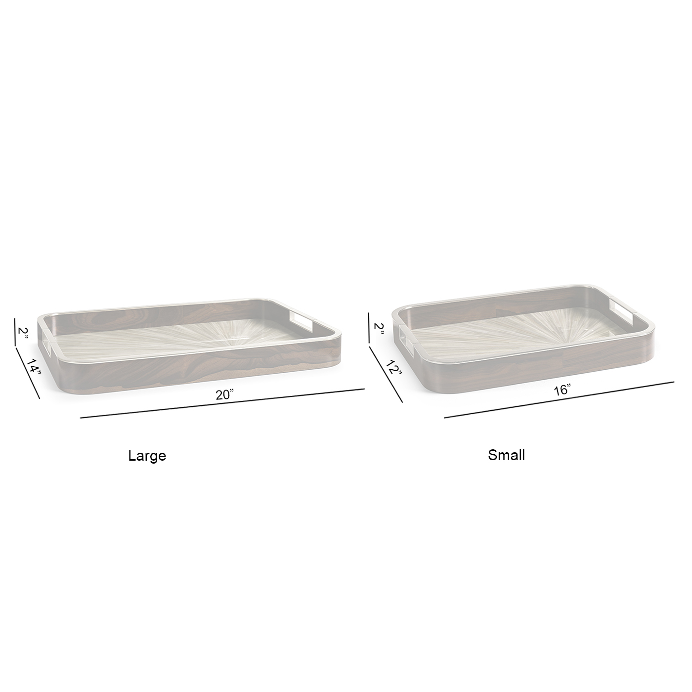 Terra Rectangular Tray - Set of 2
