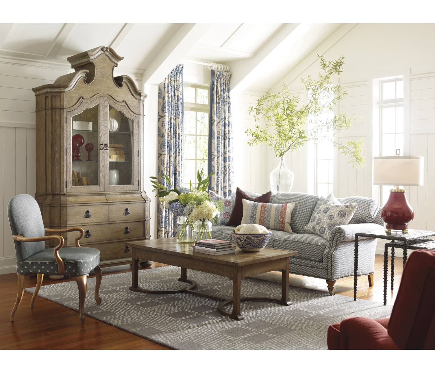 Gunby Grey Fruitwood Dining Arm Chair