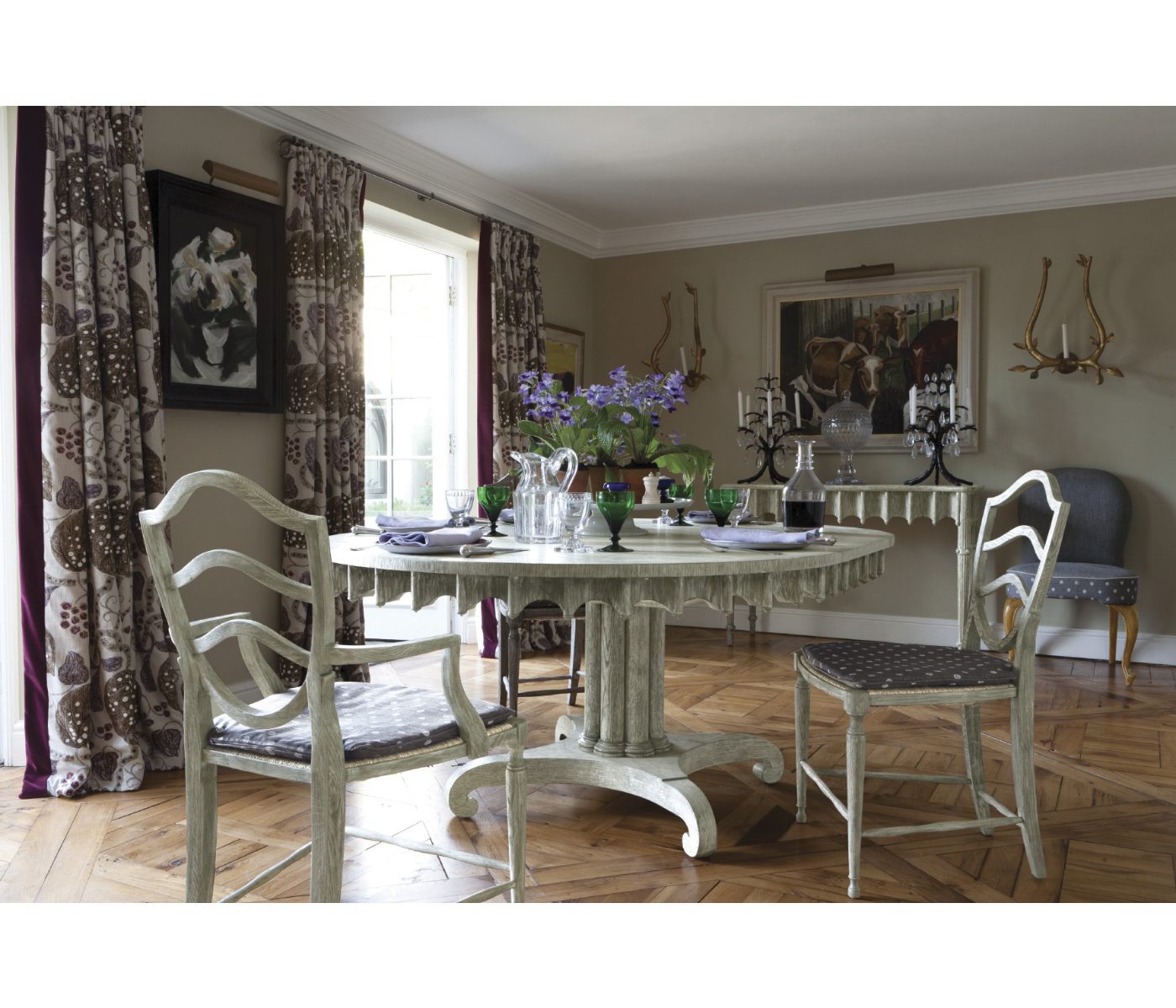 Gunby Grey Fruitwood Dining Side Chair