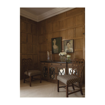 Kingsley Grey Fruitwood Arm Chair