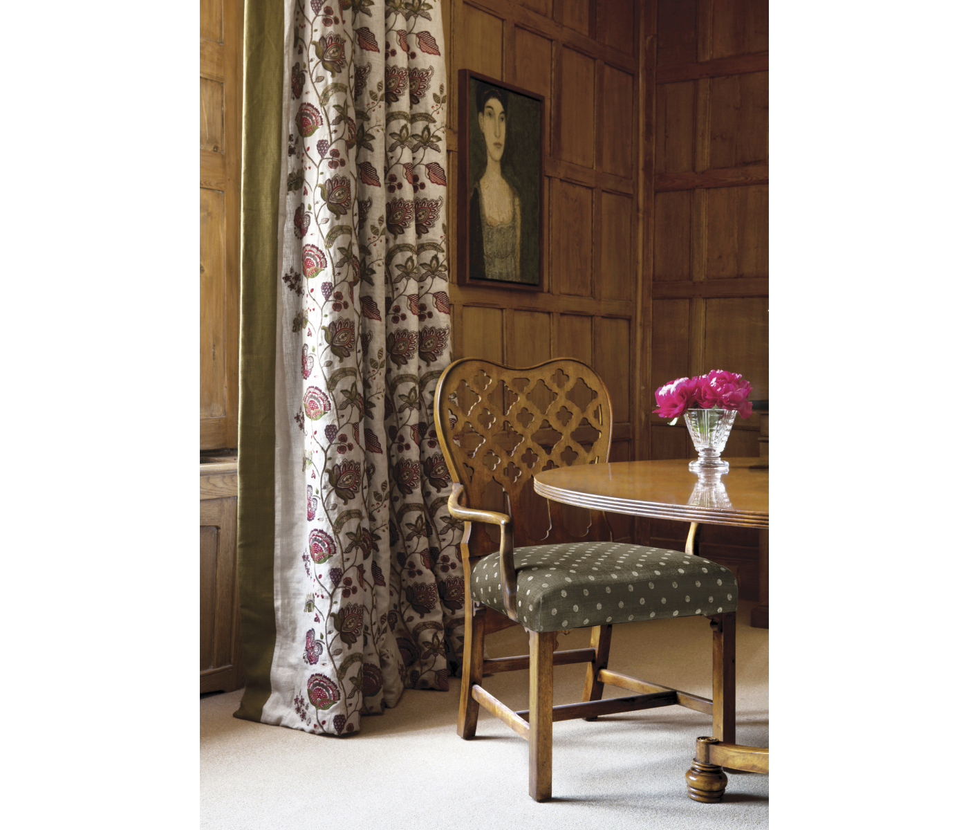 Kingsley Grey Fruitwood Arm Chair