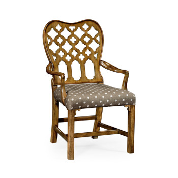 Kingsley Grey Fruitwood Arm Chair