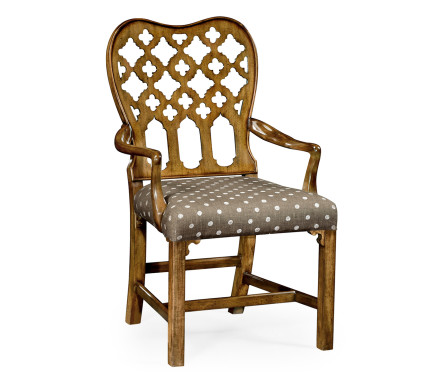 Kingsley Grey Fruitwood Arm Chair