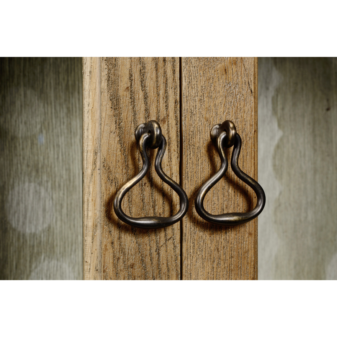 Oulton Vintage Oak Cabinet with Wooden Doors & Shelves