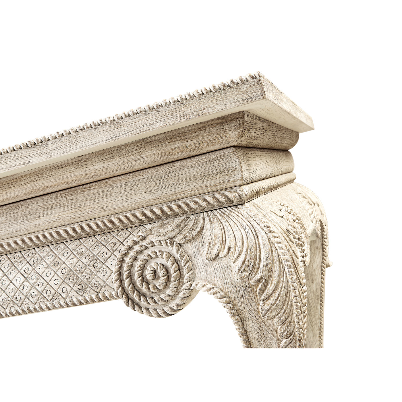 York Venetian White Oak Console