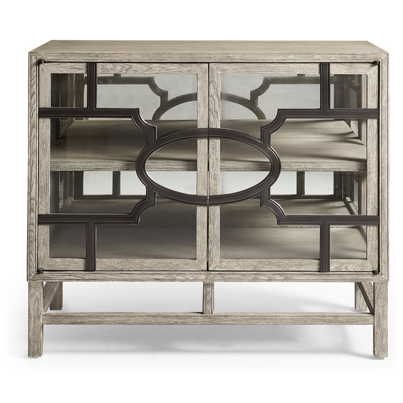 Hewlett Grey Oak Glazed Cabinet