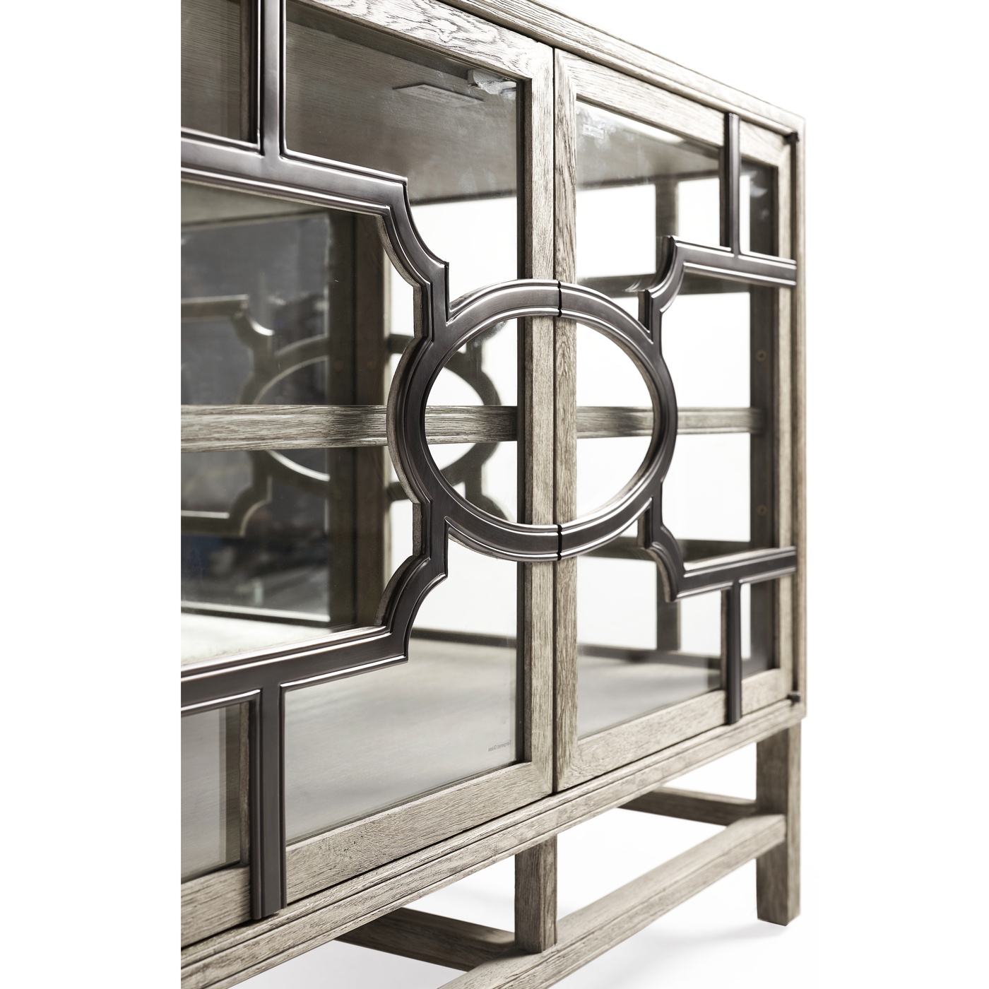 Hewlett Grey Oak Glazed Cabinet