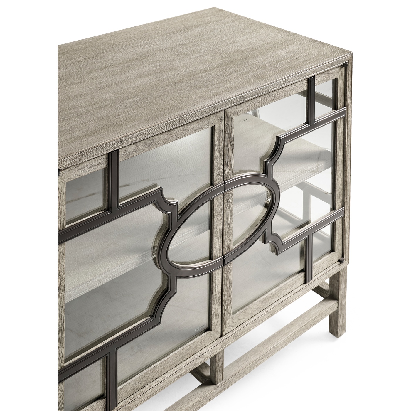 Hewlett Grey Oak Glazed Cabinet