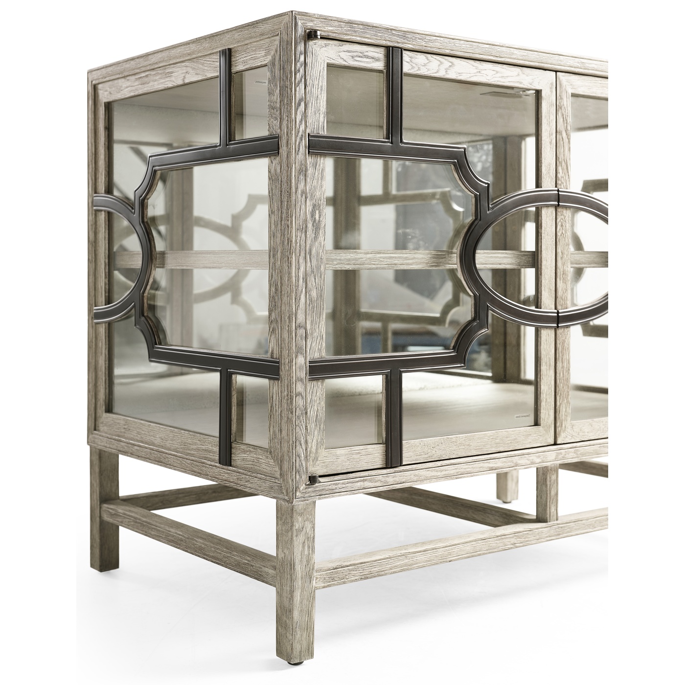 Hewlett Grey Oak Glazed Cabinet