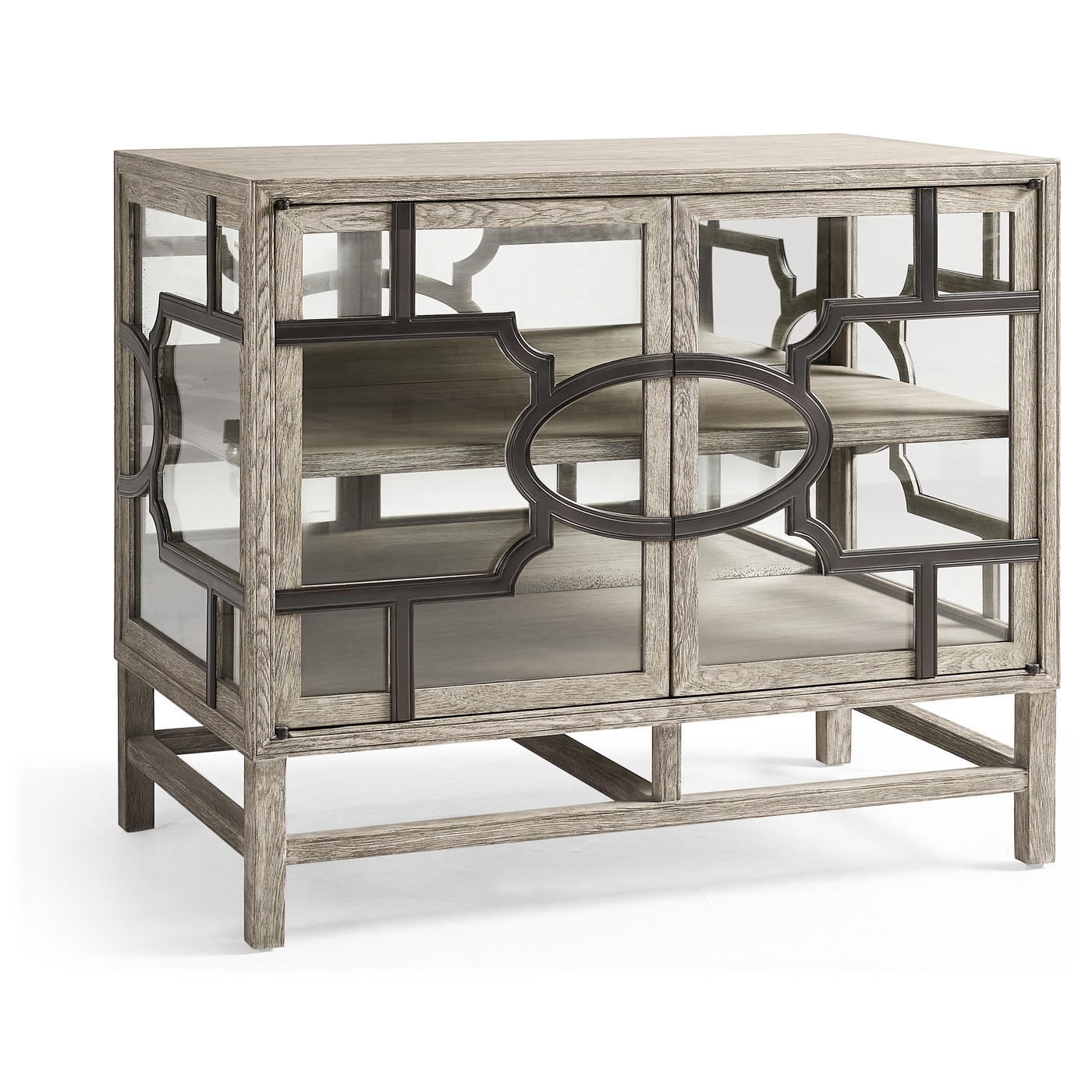 Hewlett Grey Oak Glazed Cabinet