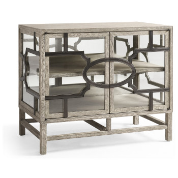 Hewlett Grey Oak Glazed Cabinet