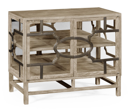 Hewlett Grey Oak Glazed Cabinet