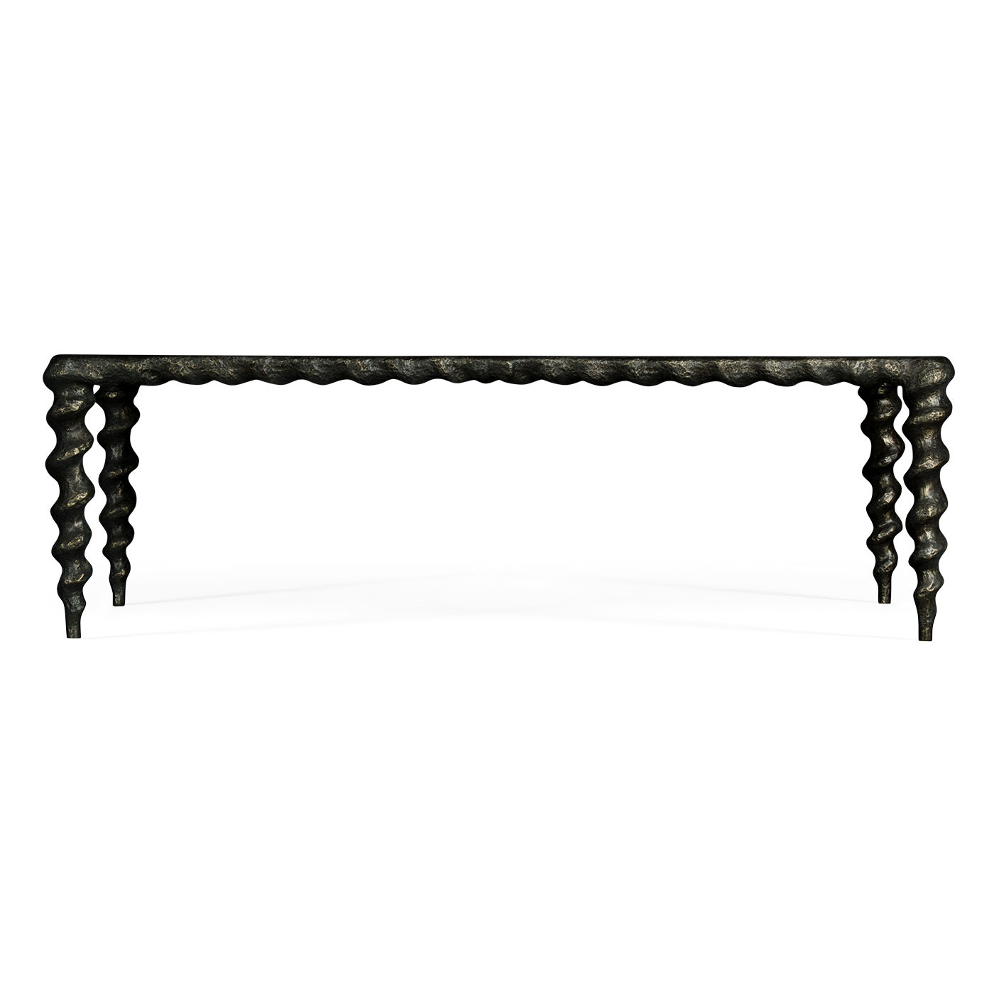 Karinta Antique Brass Coffee Table with Antique Mirror Top