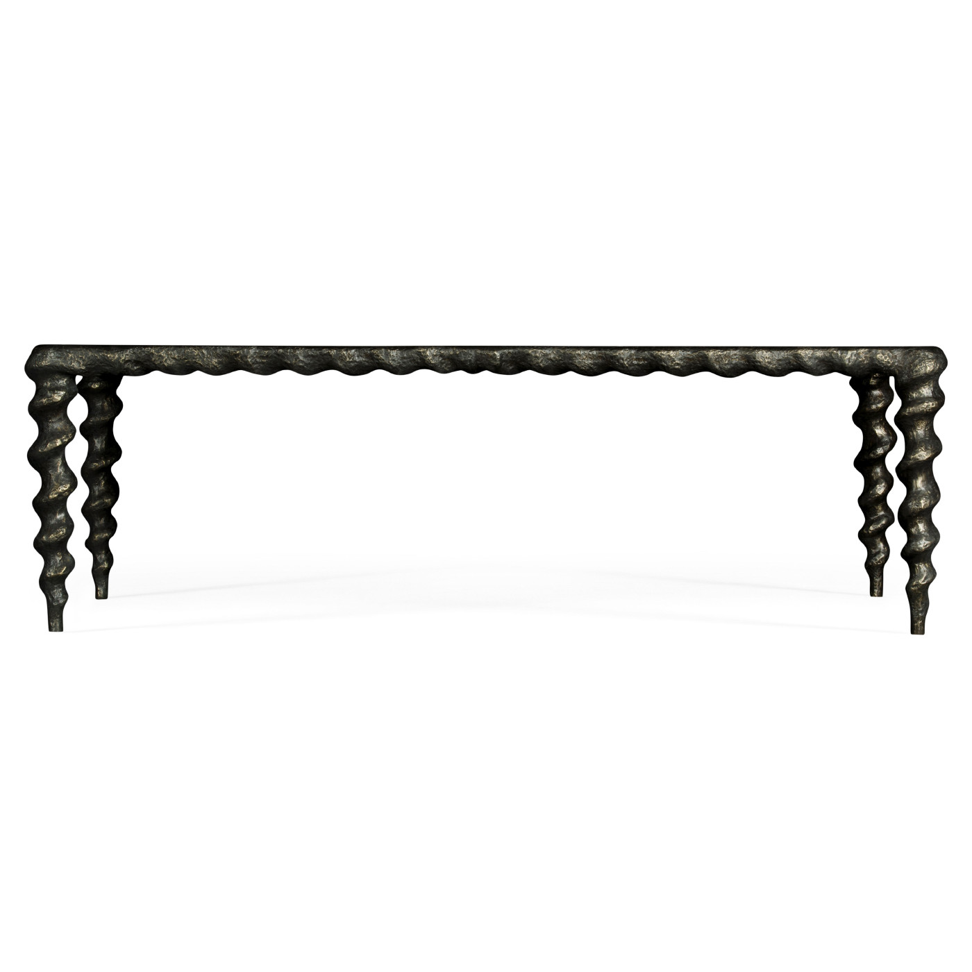 Karinta Antique Brass Coffee Table with Antique Mirror Top