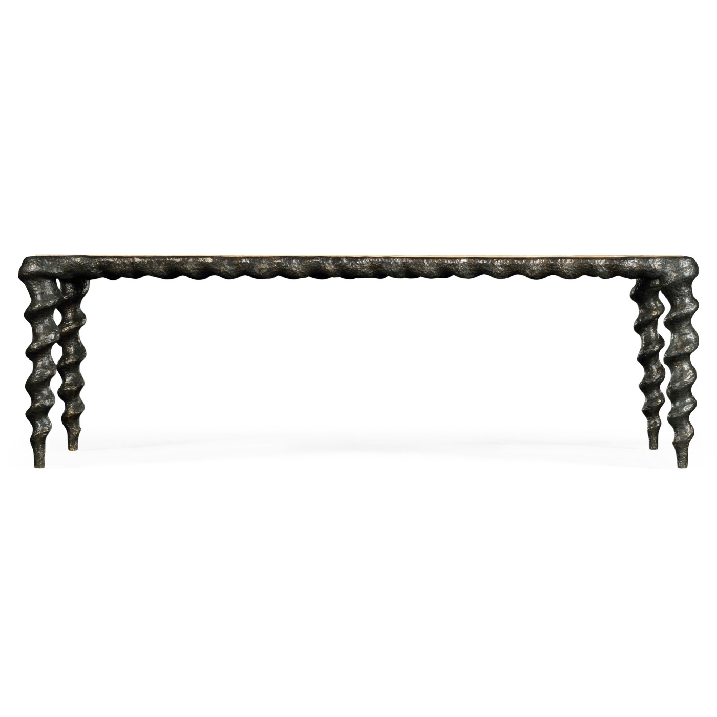 Karinta Antique Brass Coffee Table with Oyster Veneer Top