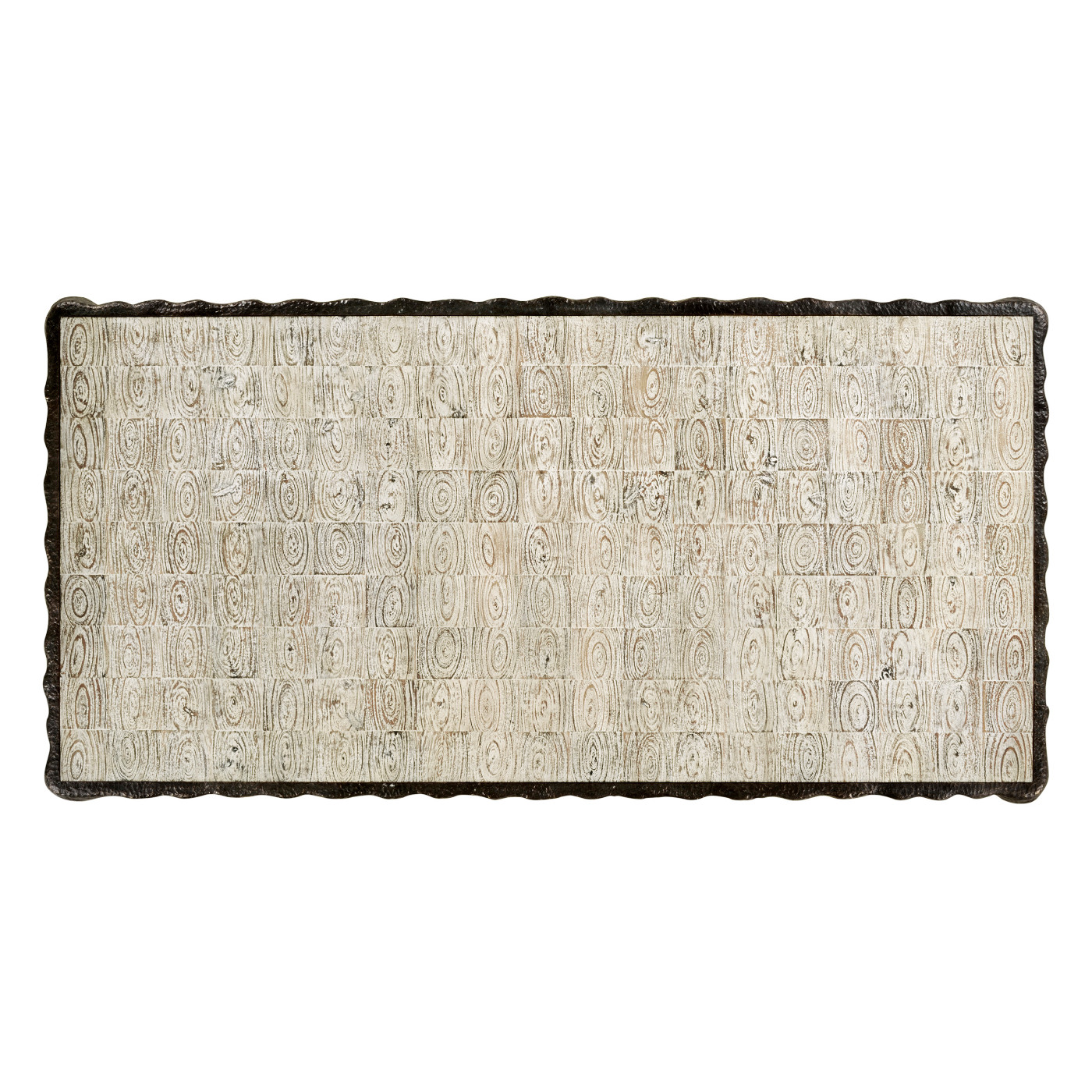 Karinta Antique Brass Coffee Table with Oyster Veneer Top