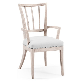 Lucillo Washed Acacia Carver Arm Chair