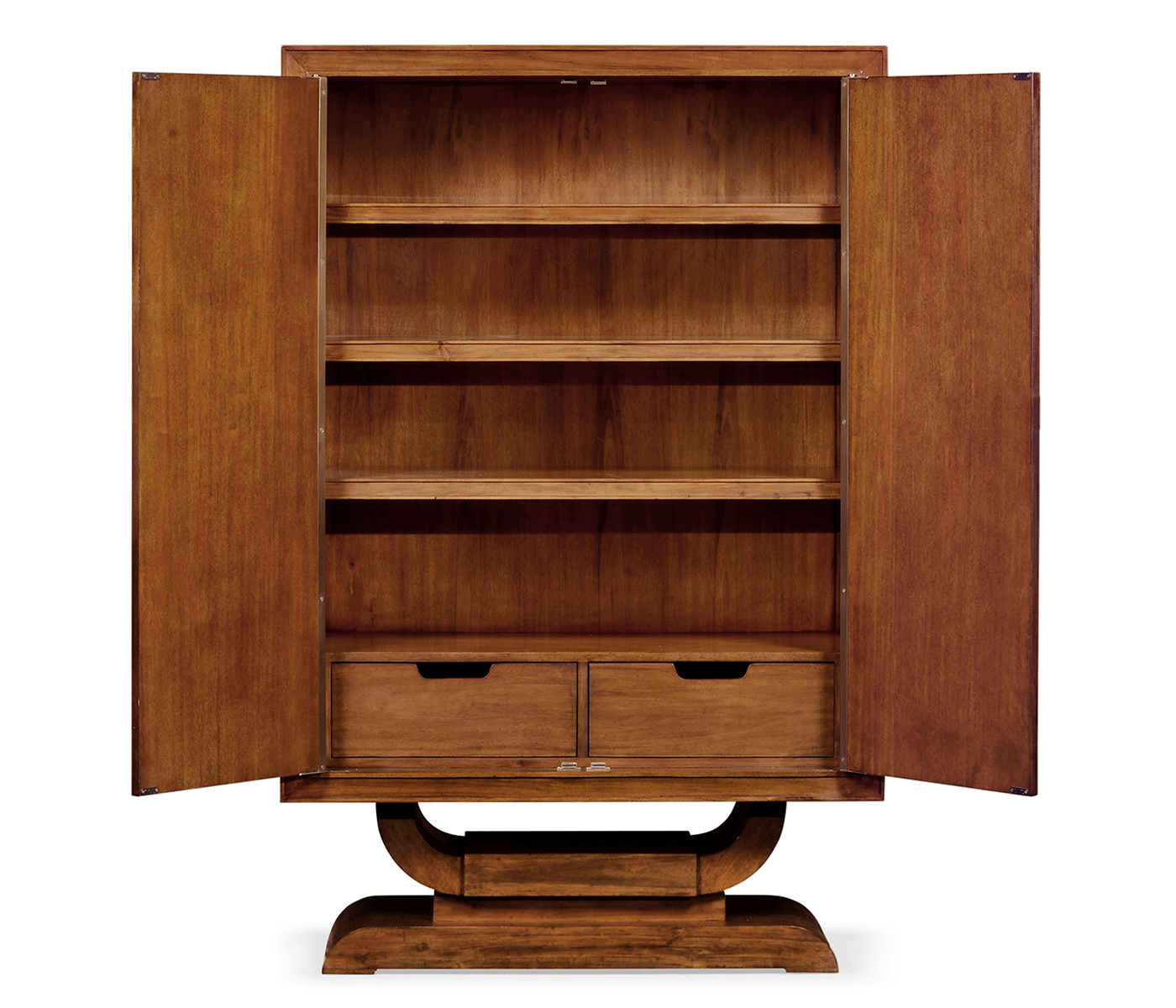 Art Deco Imperial Mahogany & Handpainted Left Salon Cabinet