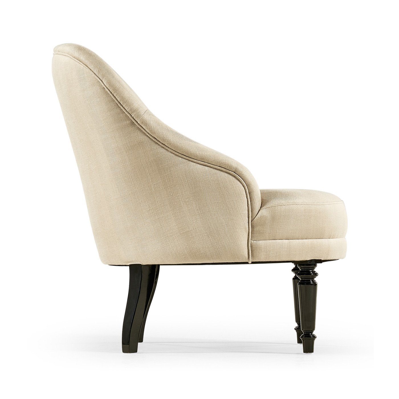 Napoleon III Black Slipper Chair