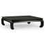 Square Ming Ebonized Coffee Table with Ebonized Rattan Top