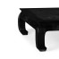 Square Ming Ebonized Coffee Table with Black Glass Top
