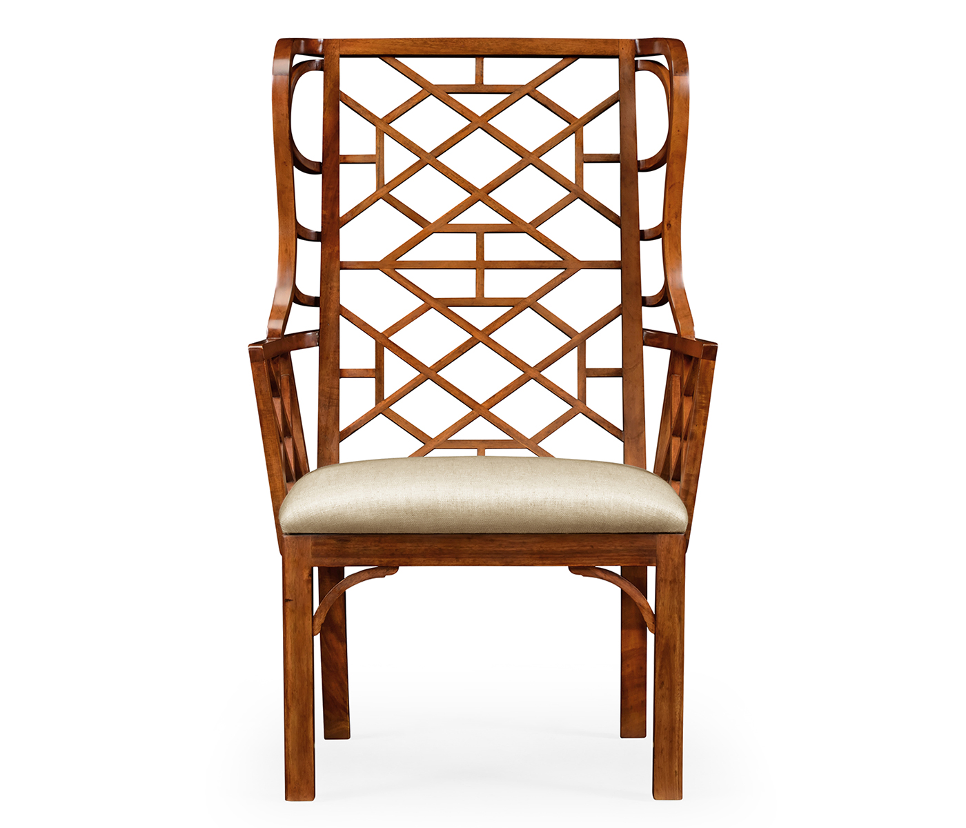 Imperial Mahogany Lattice Back Wing Chair