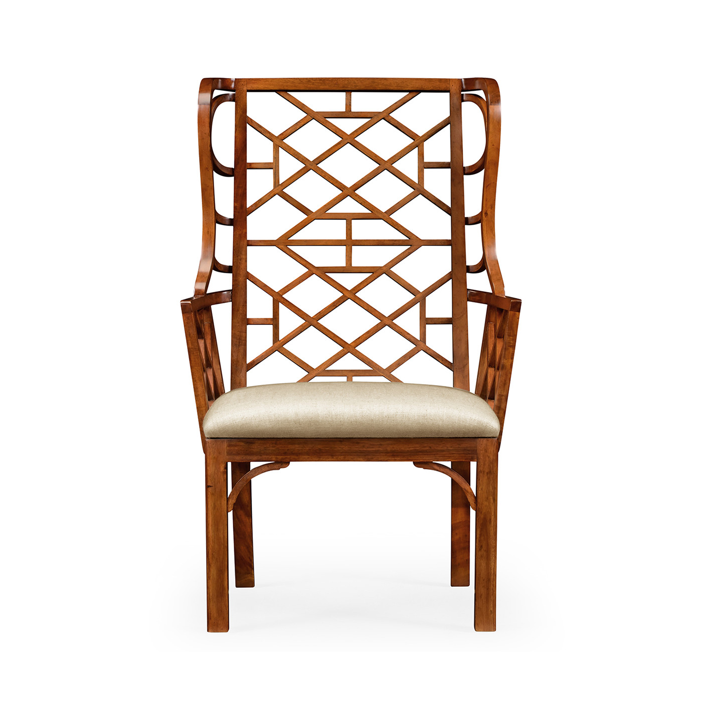 Imperial Mahogany Lattice Back Wing Chair