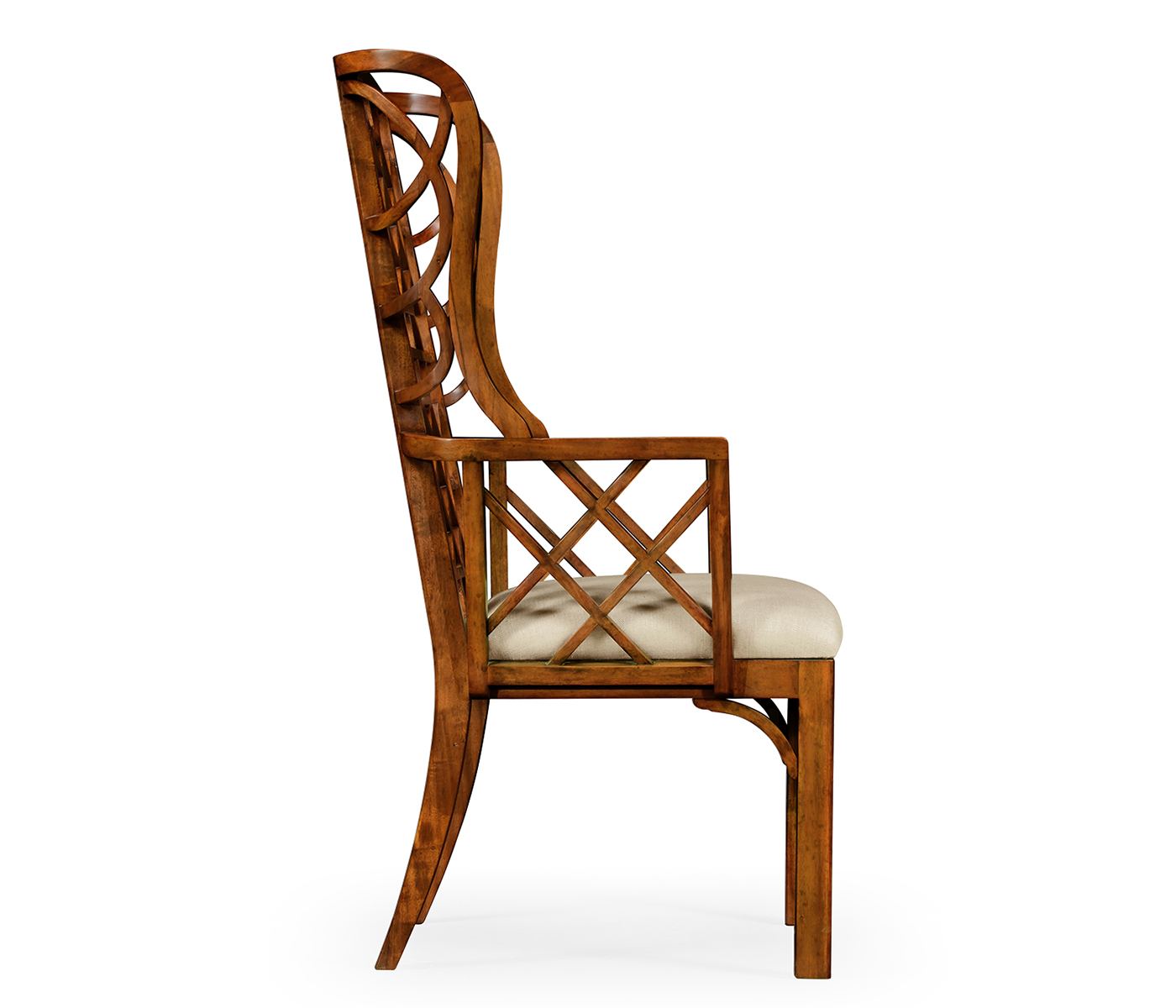 Imperial Mahogany Lattice Back Wing Chair