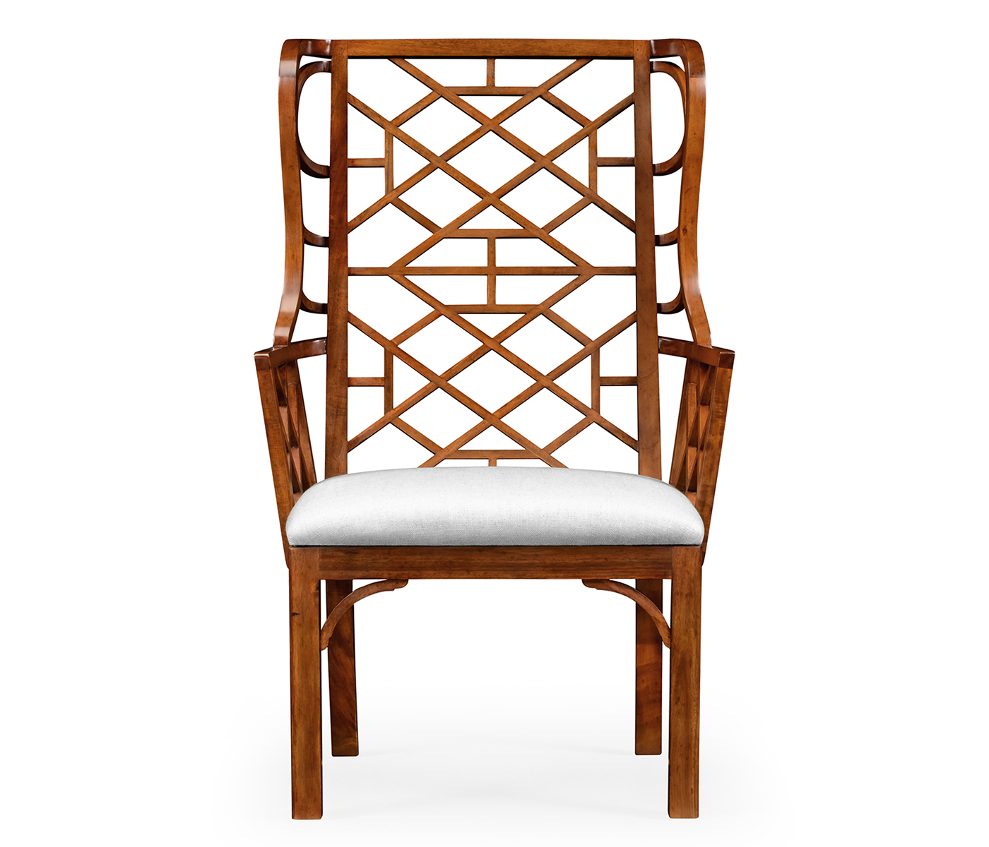 Imperial Mahogany Lattice Back Wing Chair