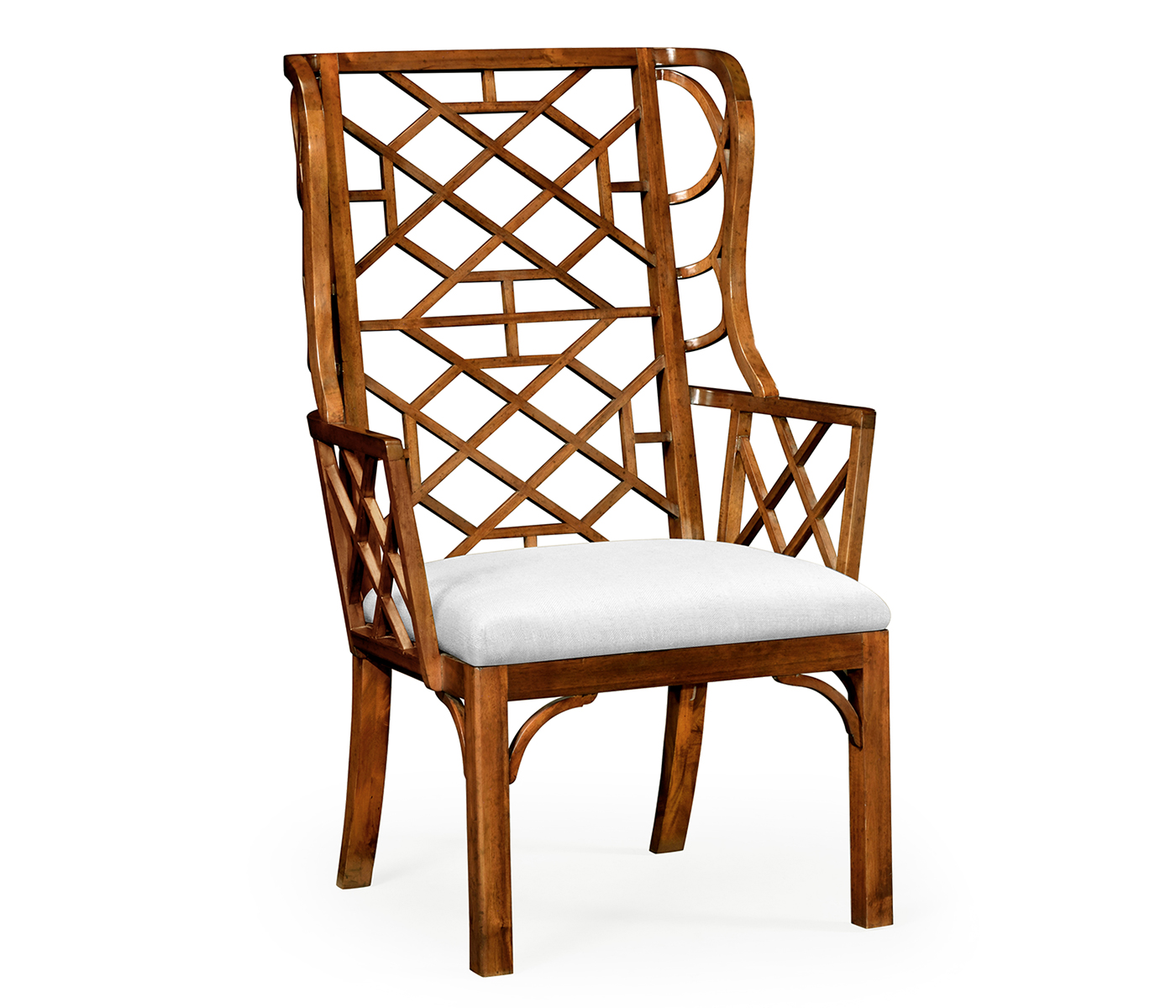Imperial Mahogany Lattice Back Wing Chair