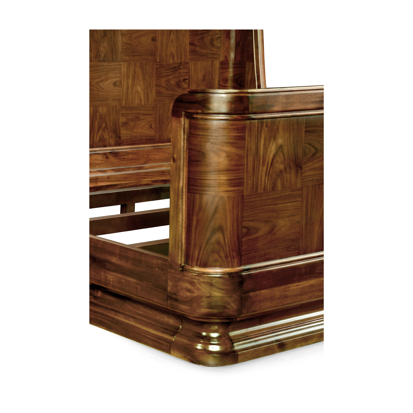 Moderne High Lustre Santos Rosewood Cali King Bed