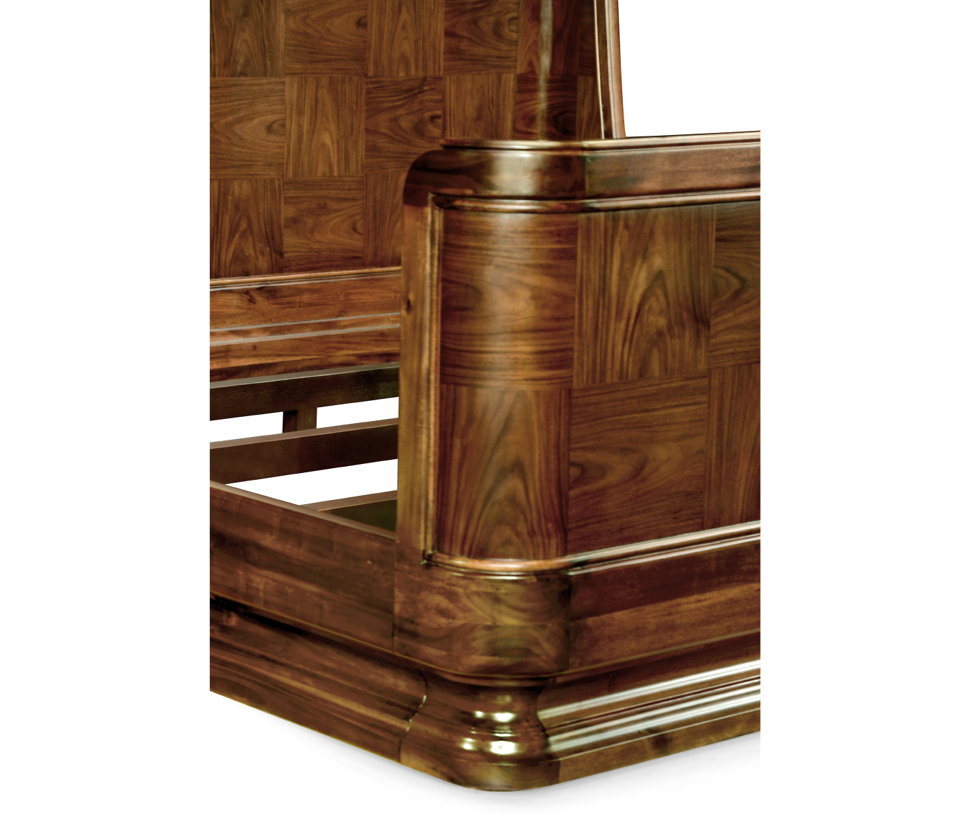 Moderne High Lustre Santos Rosewood US King Bed