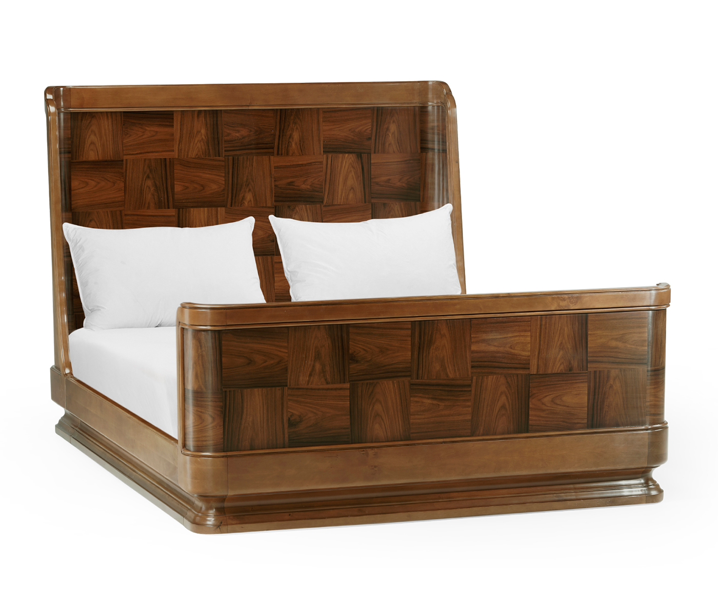 Moderne High Lustre Santos Rosewood US Queen Bed