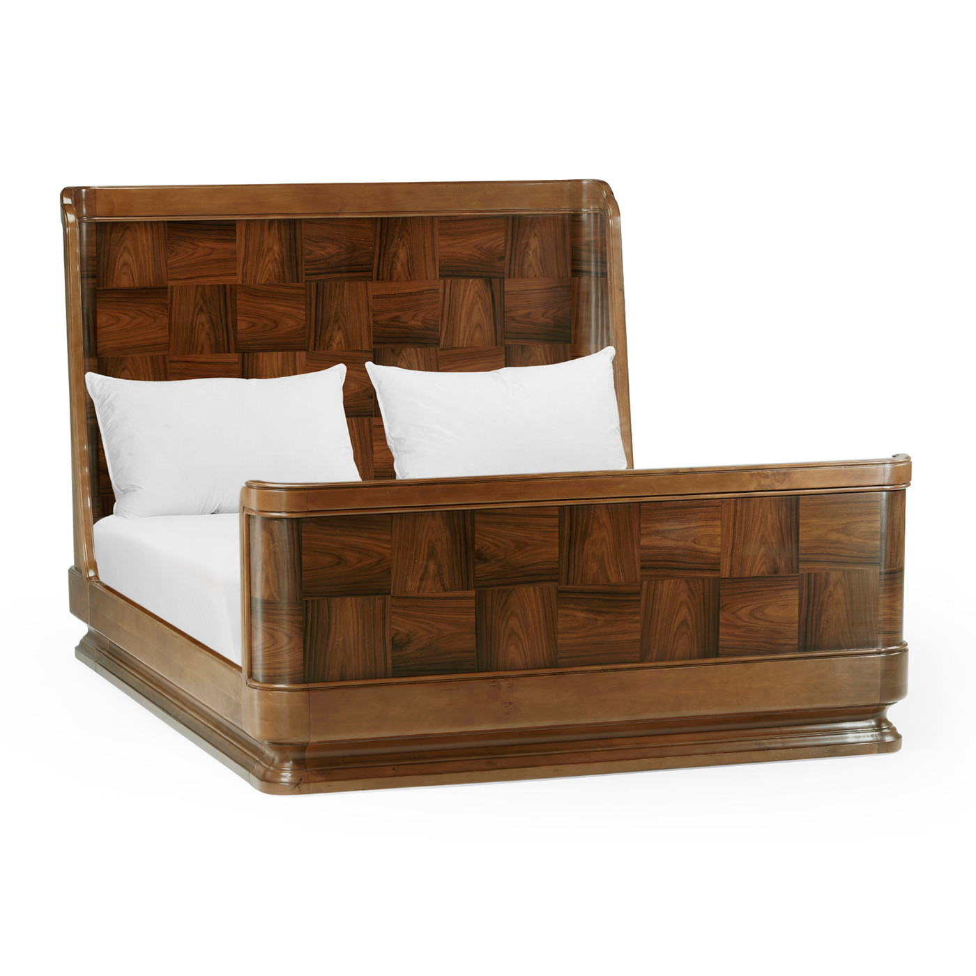 Moderne High Lustre Santos Rosewood US Queen Bed