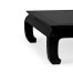 Rectangular Ming Ebonized Coffee Table with Black Glass Top