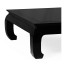 Rectangular Ming Ebonized Coffee Table with Black Glass Top