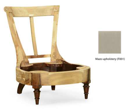 Louis Philippe Antique French Walnut Tufted Slipper Chair