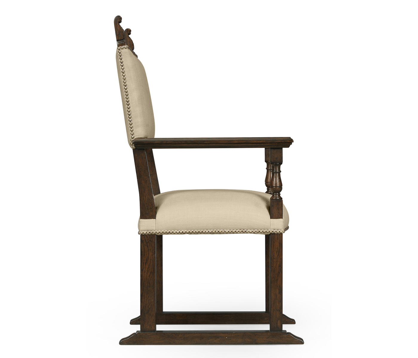Acanthus Carved Rich Chestnut Dining Arm Chair