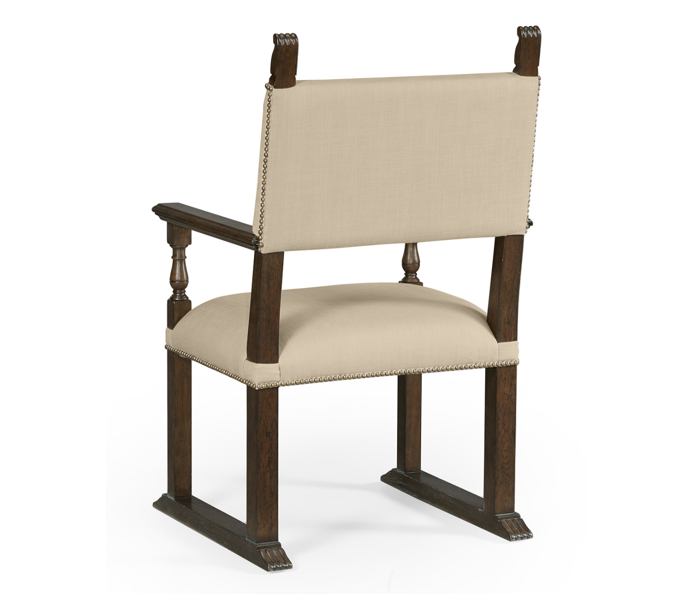Acanthus Carved Rich Chestnut Dining Arm Chair