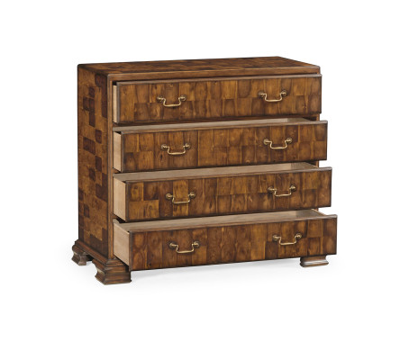 Chippendale Honey Walnut Chest of Drawers