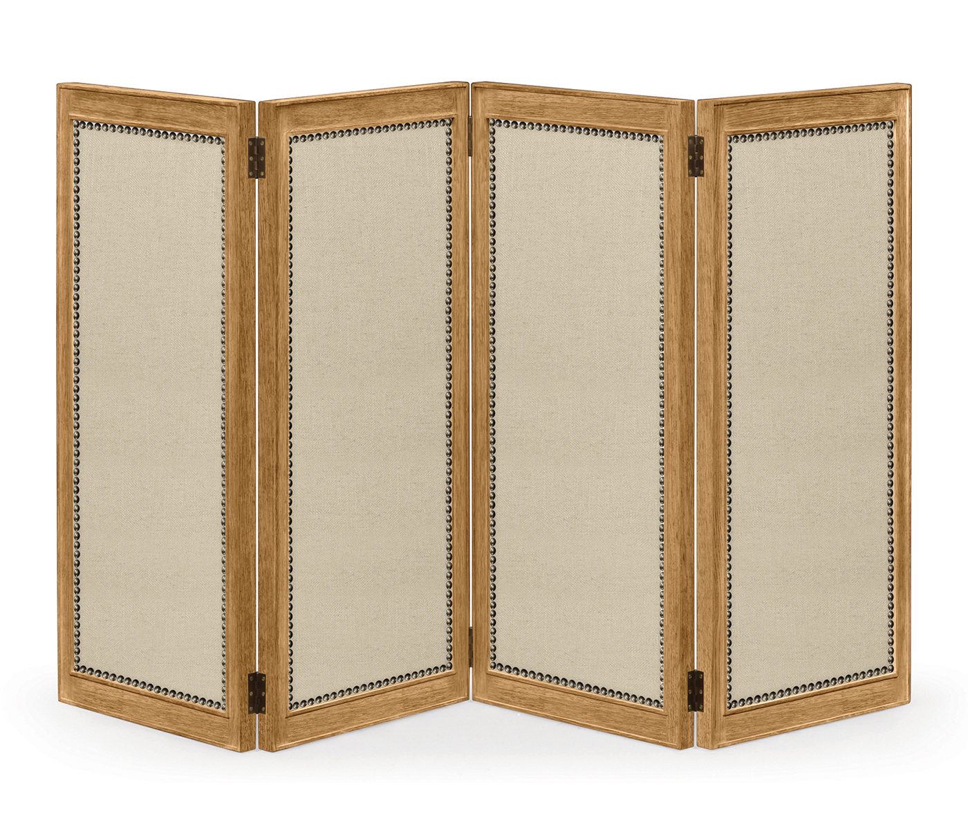 Brushed Medium Brown Oak Screen. Upholstered in MAZO