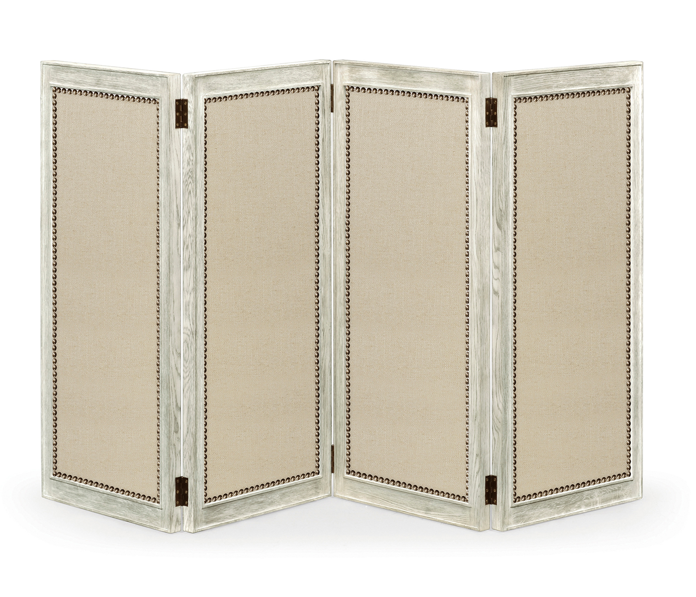 Light Grey Oak Screen. Upholstered in MAZO